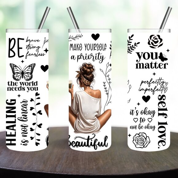 Stainless Steel Make Yourself A Priority 20oz Skinny Tumbler - Picture 1 of 5